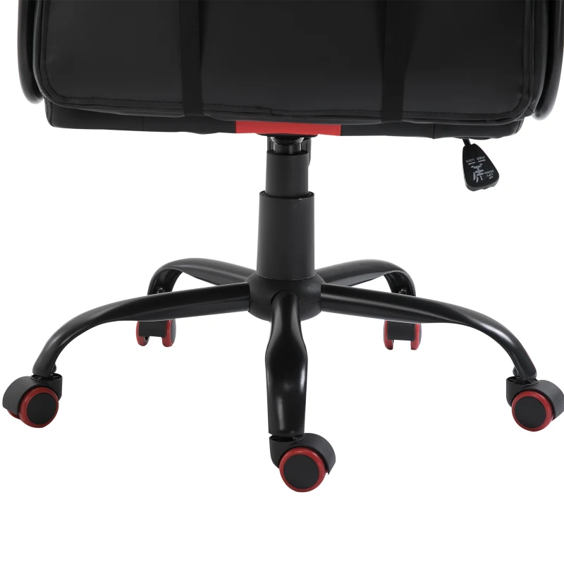 Vinsetto Office Chair High Back Racing Style Gaming Chair Adjustable PU Leather Swivel Computer Task Seat with Lumbar Support and Pillow Red