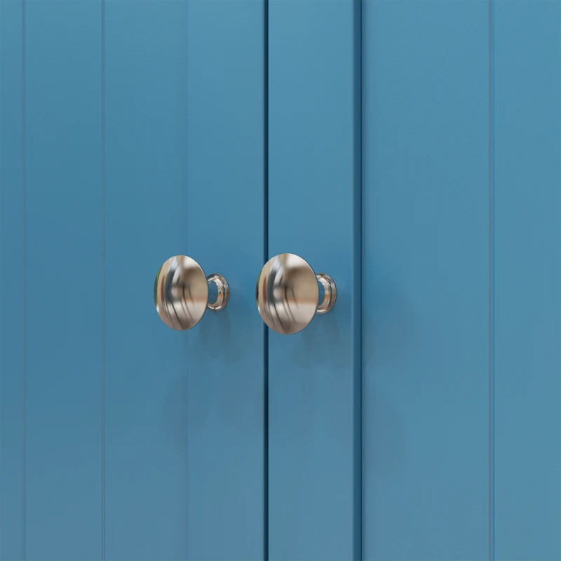 HOMCOM Freestanding Kitchen Pantry Cabinet, Kitchen Cabinet with 12 Door Shelves, Double Doors, 5-tier Shelving, Blue