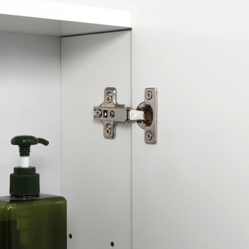 kleankin Wall Mounted Mirror Cabinet, Bathroom Medicine Cabinet with Mirror, 3 Doors and Adjustable Shelves, White