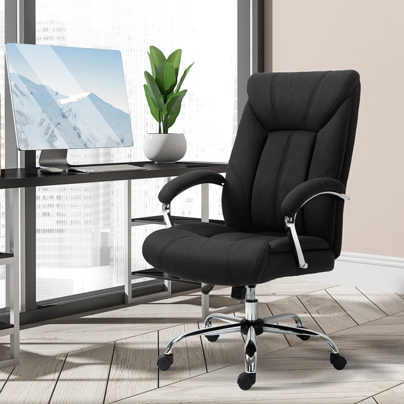Vinsetto High Back Home Office Chair, Computer Desk Chair with Lumbar Back Support and Adjustable Height, Black
