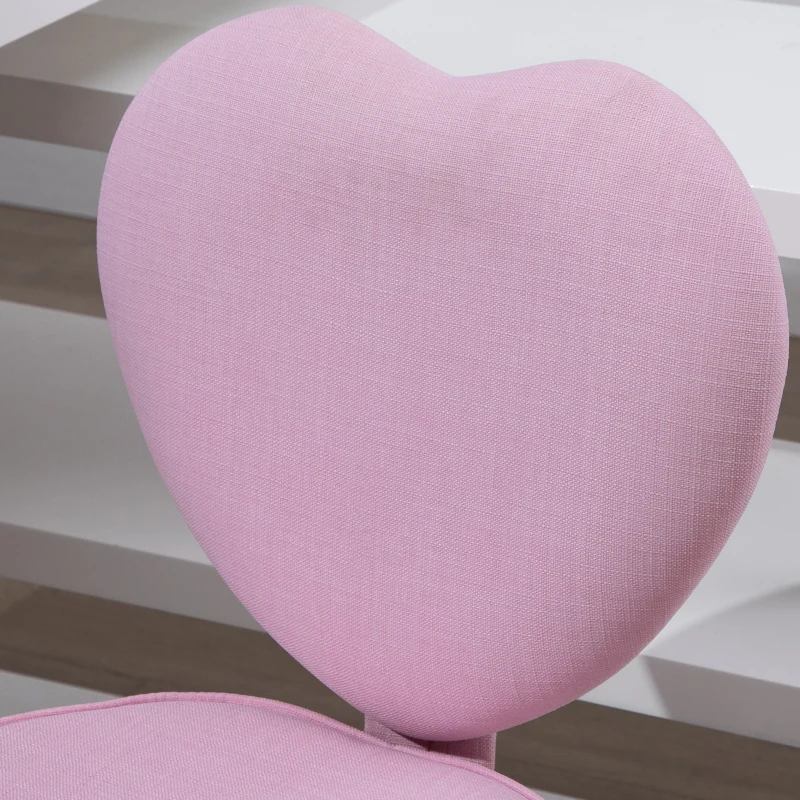HOMCOM Heart Love Shaped Back Design Office Chair with Adjustable Height, Pink