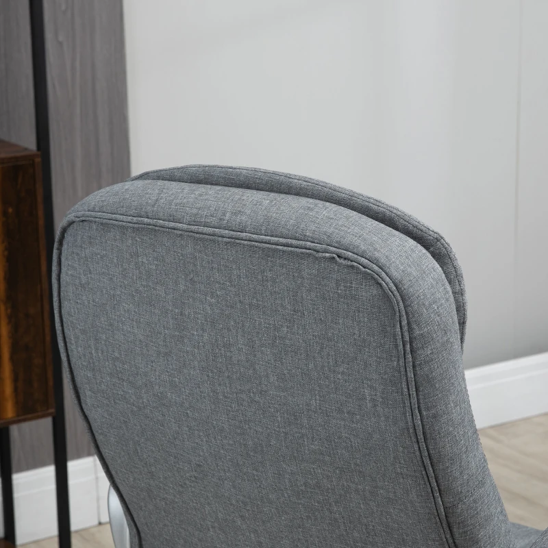 Vinsetto High Back Home Office Chair Executive Computer Chair with Adjustable Height, Upholstered Thick Padding Headrest and Armrest - Gray