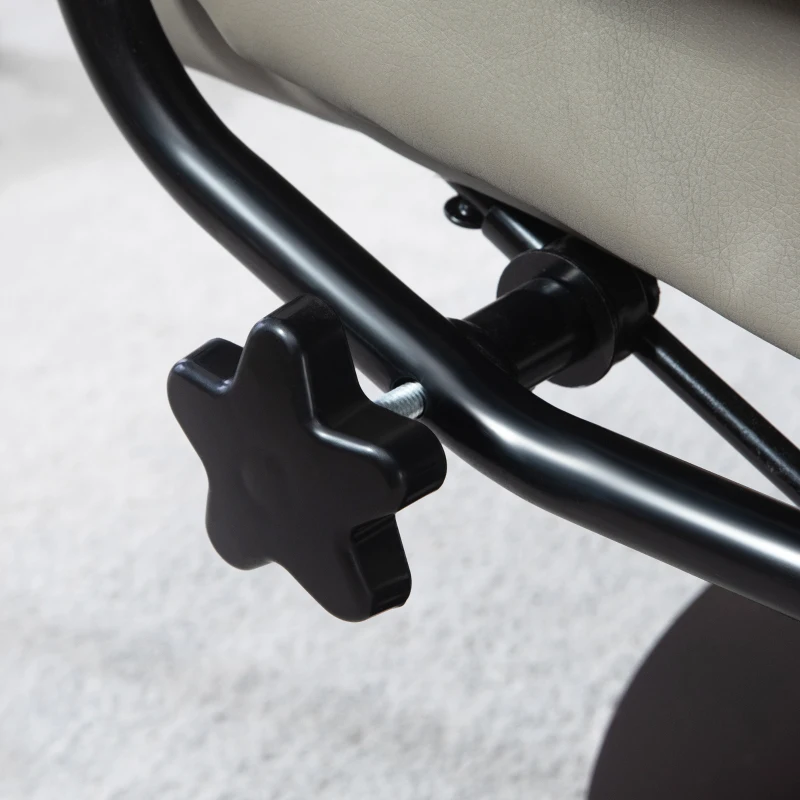 HOMCOM Faux Leather Recliner with Ottoman, Swivel Recliner Chair and Ottoman with High Back and Wood Base, Gray