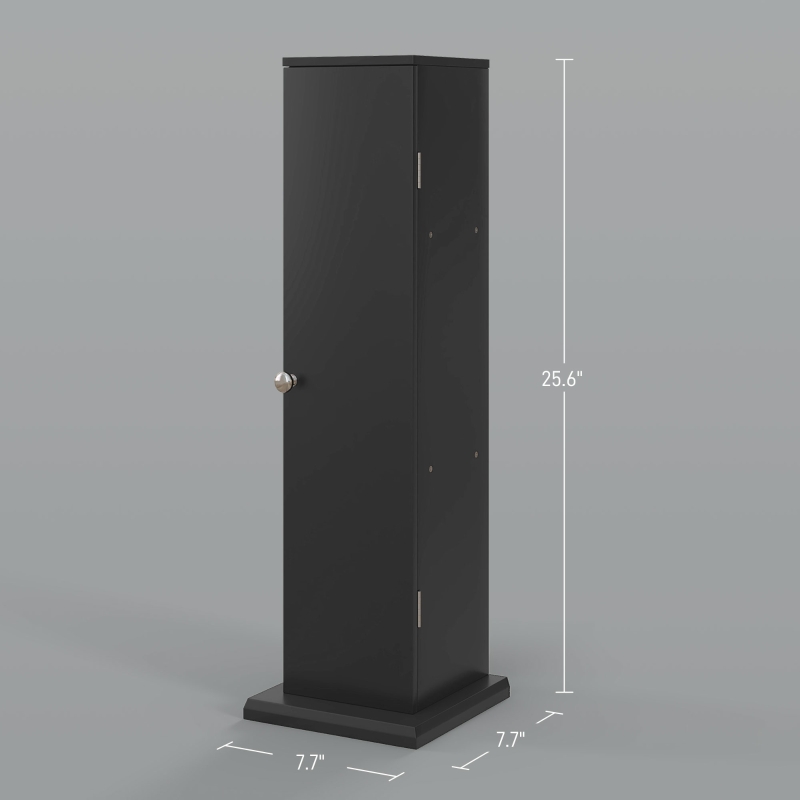 HOMCOM Small Toilet Paper Cabinet, Bathroom Corner Cabinet with Doors and Shelves for Paper Shampoo, Black