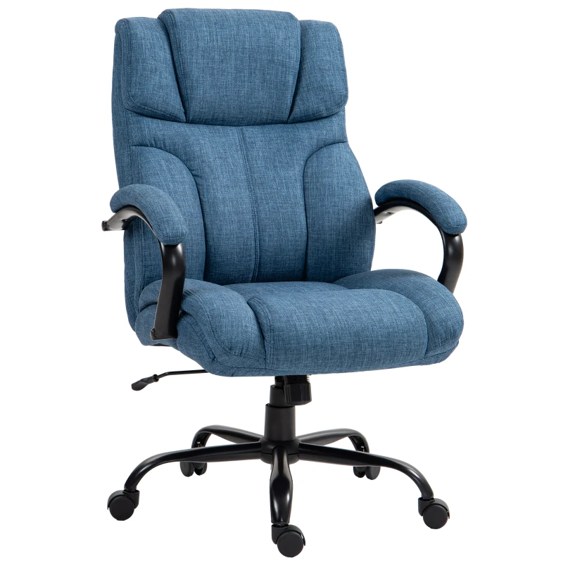 Vinsetto 500lbs Big and Tall Office Chair, Executive Computer Chair with Adjustable Height, Swivel Wheels, Blue