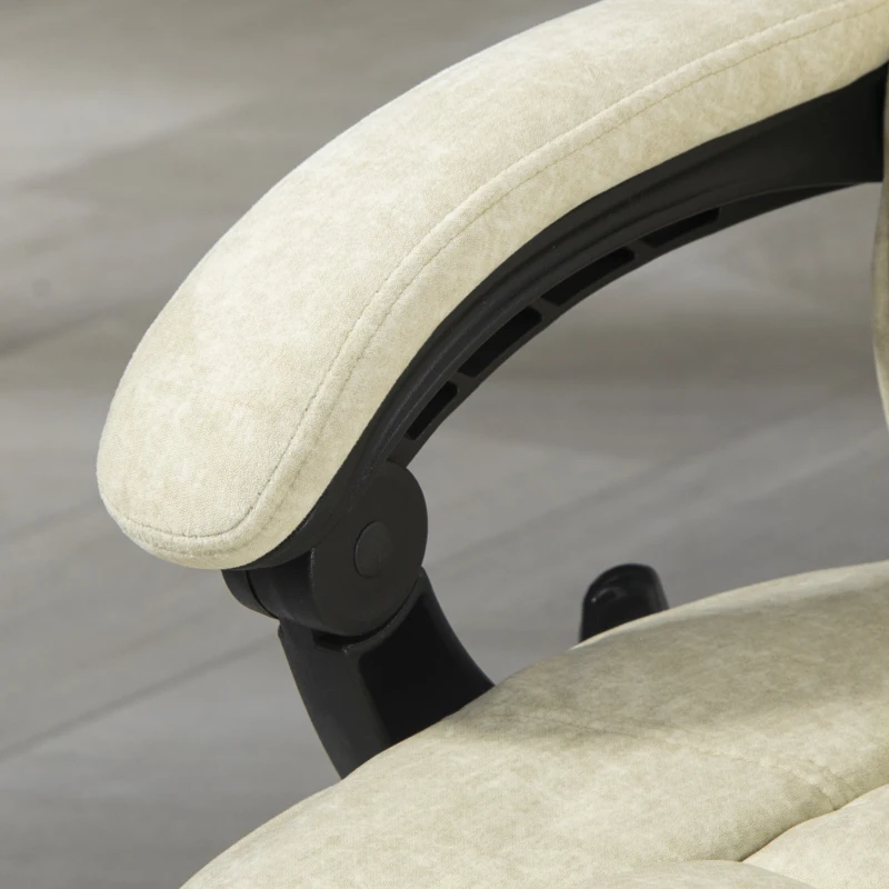 Vinsetto Massage Office Chair, Heated Reclining Computer Chair with Adjustable Height and Footrest, Beige