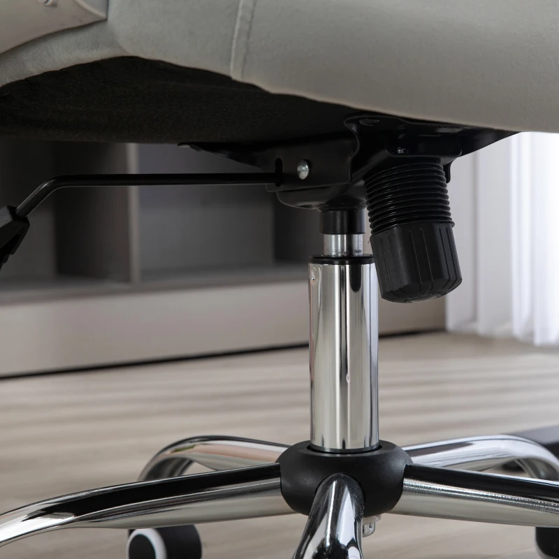 Vinsetto Velvet Office Chair Desk Chair with 360 Degree Swivel Wheels Adjustable Height Tilt Function Light Gray