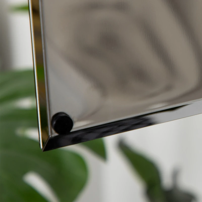 kleankin Wall Mounted Bathroom Medicine Cabinet Mirrored Cabinet with Hinged Door 3-Tier Storage Shelves Silver