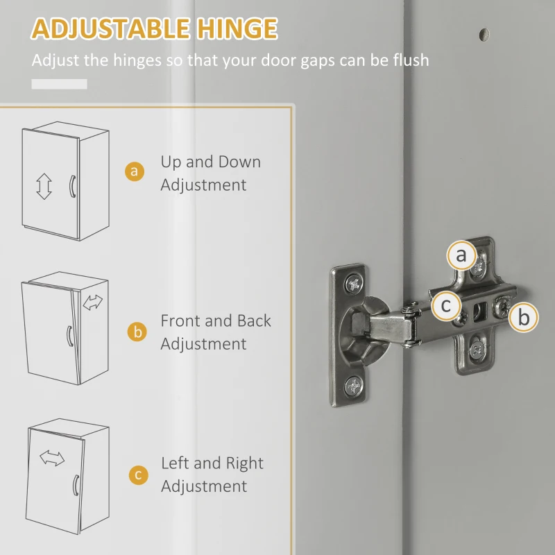 HOMCOM Modern Kitchen Pantry Freestanding Cabinet Cupboard with Doors and Drawer, Adjustable Shelving, Gray
