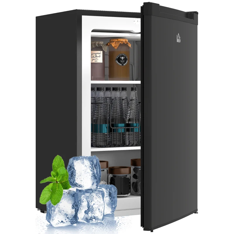 HOMCOM Upright Freezer, 3 Cu.Ft Mini Freezer with Reversible Single Door, Adjustable Thermostat for Home, Dorm, Black