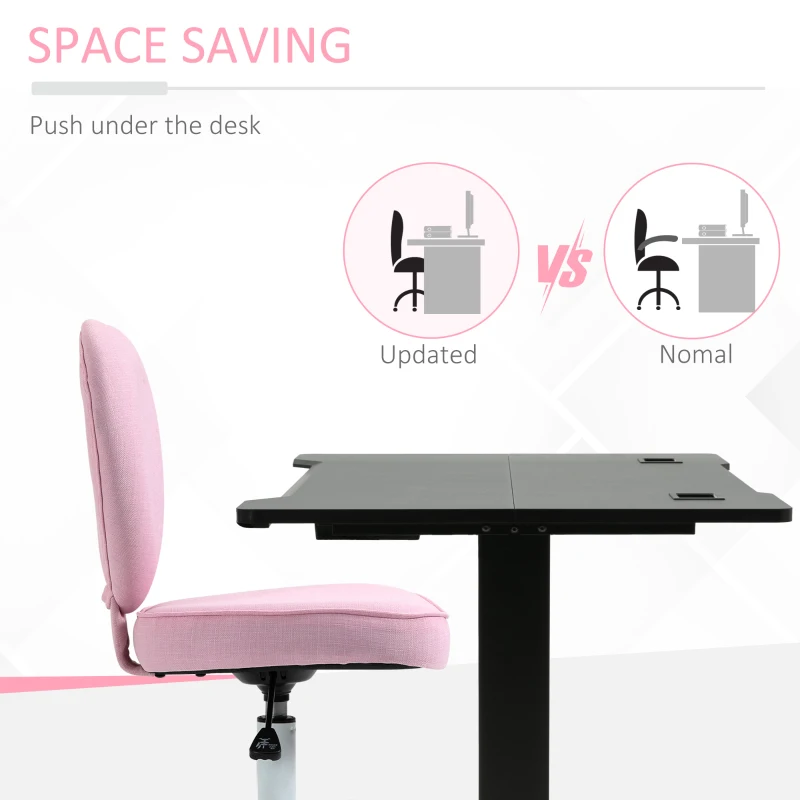 HOMCOM Heart Love Shaped Back Design Office Chair with Adjustable Height, Pink