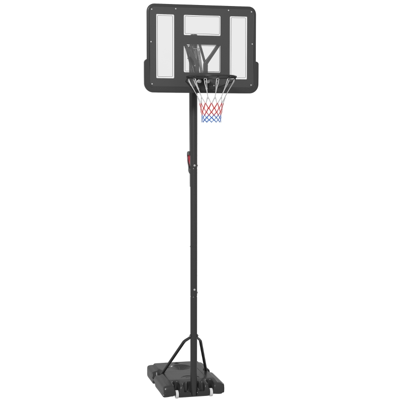 Soozier 7.7-10' Basketball Hoop, Freestanding Basketball System with 43" Shatterproof Backboard and Wheels
