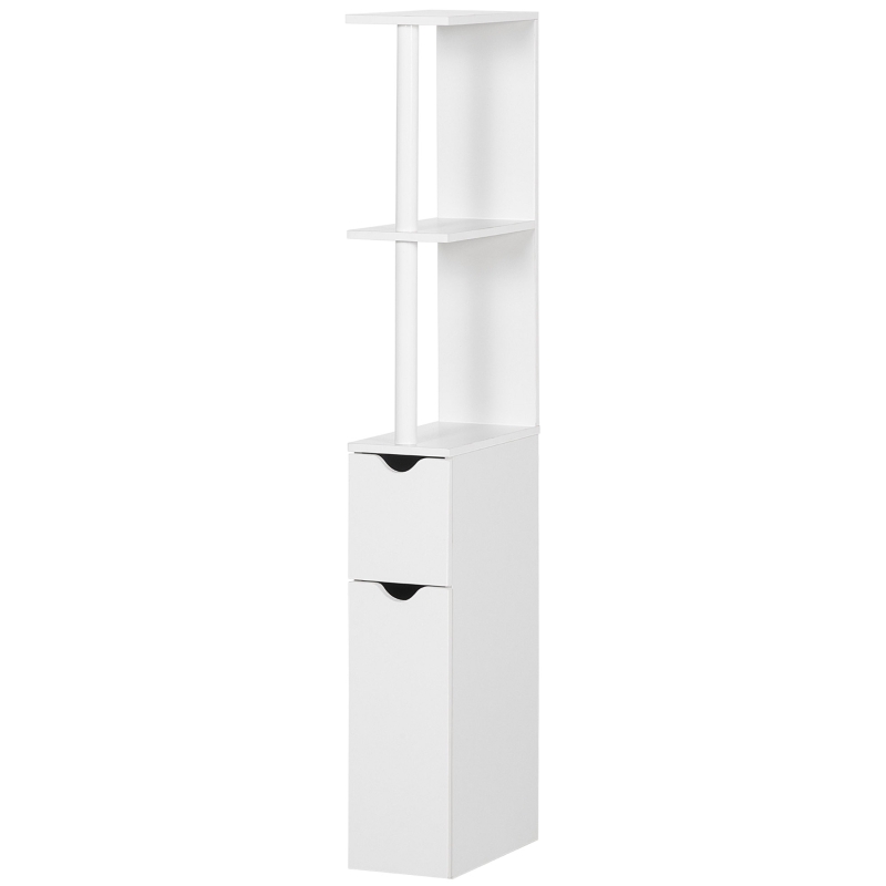 kleankin Bathroom Storage Cabinet with Open Shelves, White