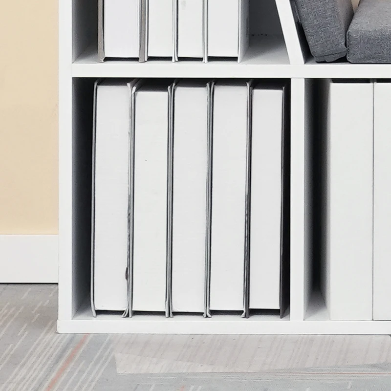 HOMCOM Multi-Purpose Bookshelf with 5 Cubes, 5-Cubby Bookcase with Cushioned Reading Nook and Storage Shelves, Grey