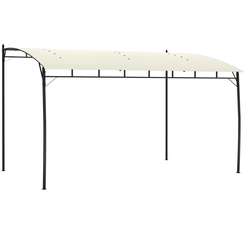Outsunny 10' x 13' Outdoor Pergola Gazebo, Garden Sun Shade Shelter with Metal Frame for Porch, Patio, Deck, Backyard, Cream