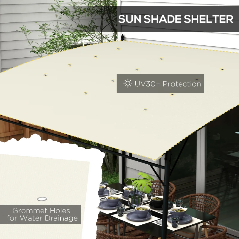 Outsunny 10' x 13' Outdoor Pergola Gazebo, Garden Sun Shade Shelter with Metal Frame for Porch, Patio, Deck, Backyard, Cream