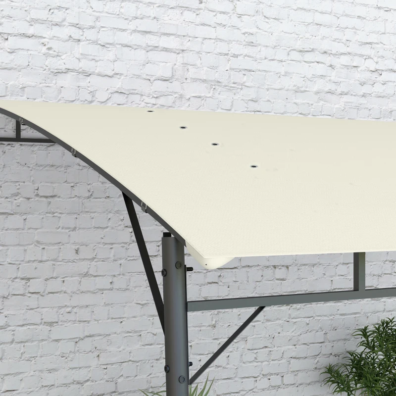 Outsunny 10' x 13' Outdoor Pergola Gazebo, Garden Sun Shade Shelter with Metal Frame for Porch, Patio, Deck, Backyard, Cream