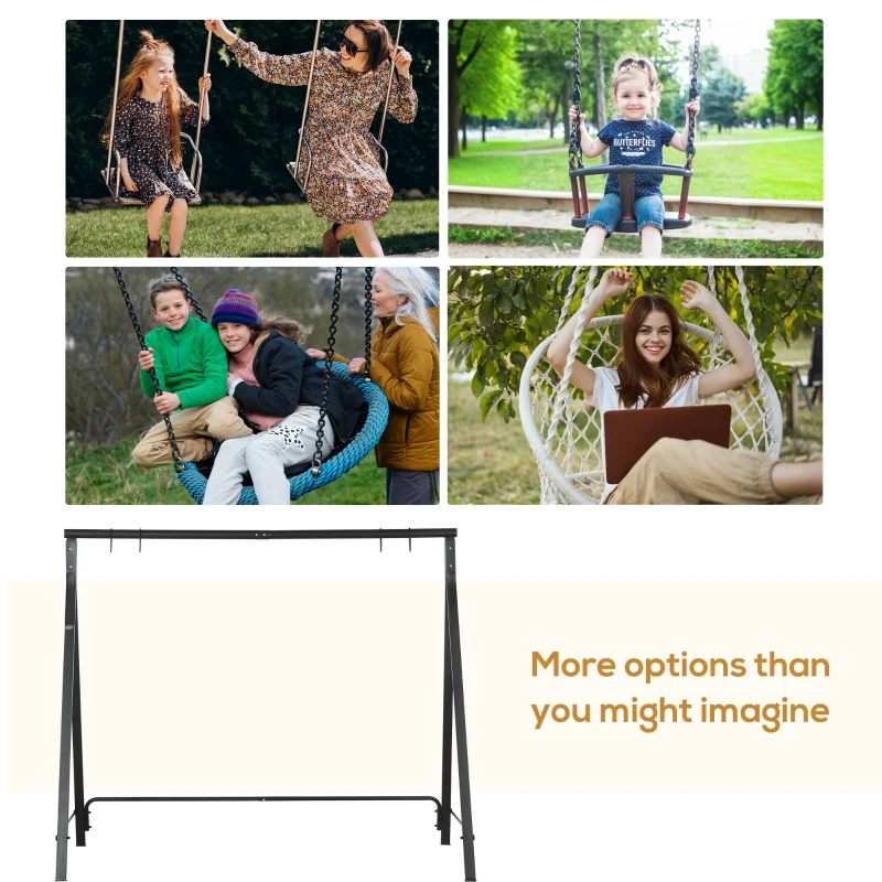 Outsunny Metal Swing Stand Swing Frame, Hanging Chair Stand Only, 528 LBS Weight Capacity, for Backyard, Patio, Lawn, Black