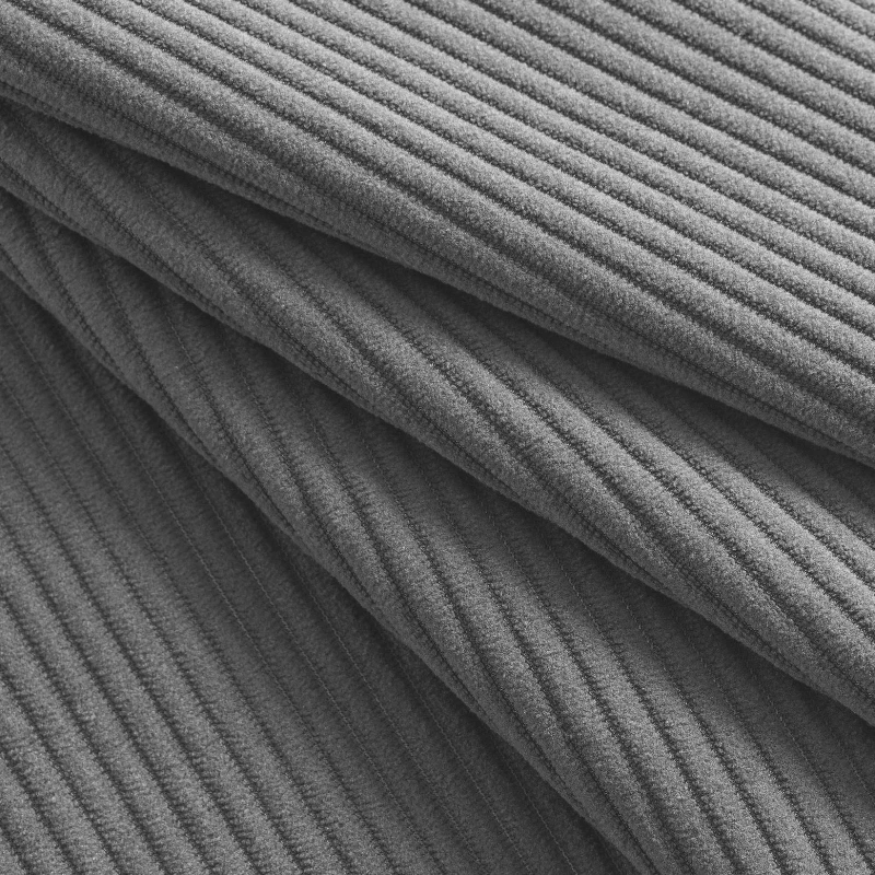 L-Shaped Tufted Modular Sectional Sofa with 4 Pillows, High-Density Foam, Minimalist Corduroy Fabric Couch, 105.5" L x 45" W x 31.5" H, Gray