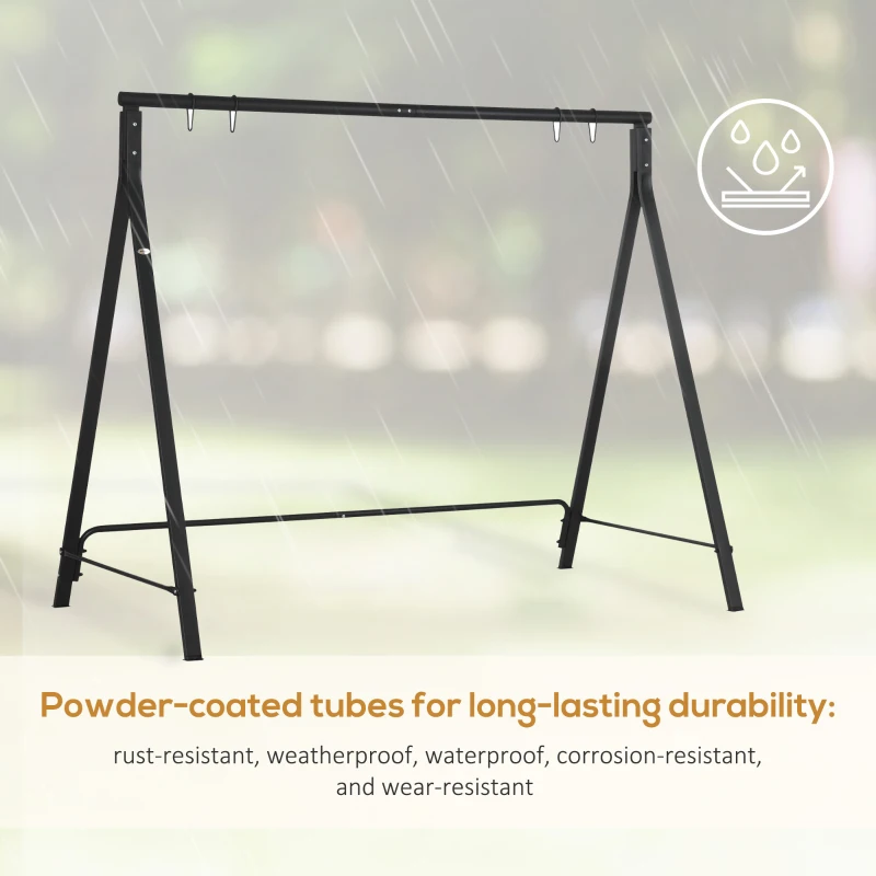 Outsunny Metal Swing Stand Swing Frame, Hanging Chair Stand Only, 528 LBS Weight Capacity, for Backyard, Patio, Lawn, Black