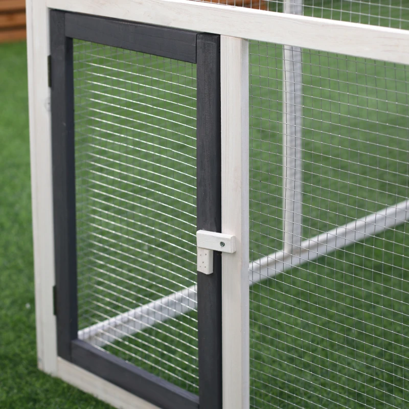 PawHut 65" Chicken Coop Wooden Hen House Rabbit Hutch Poultry Cage Pen Outdoor Backyard with Nesting Box, Ramp, Run, and Ladder