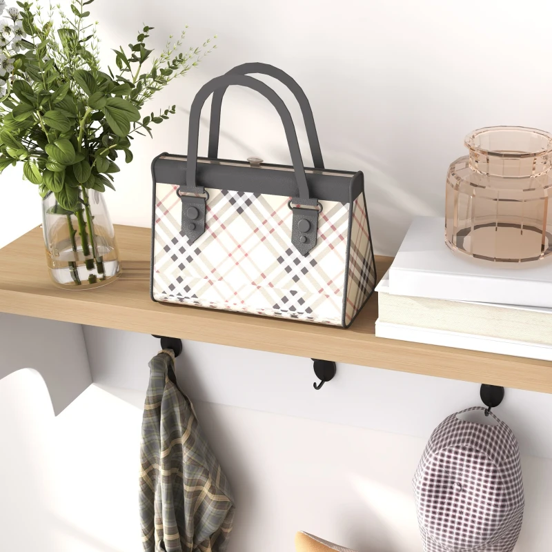 HOMCOM 2-in-1 Coat Rack Shoe Bench Set, 5-Hook Hall Tree with Bench and Shoe Storage for 9 Pairs of Shoes for Entryway, Hallway, White