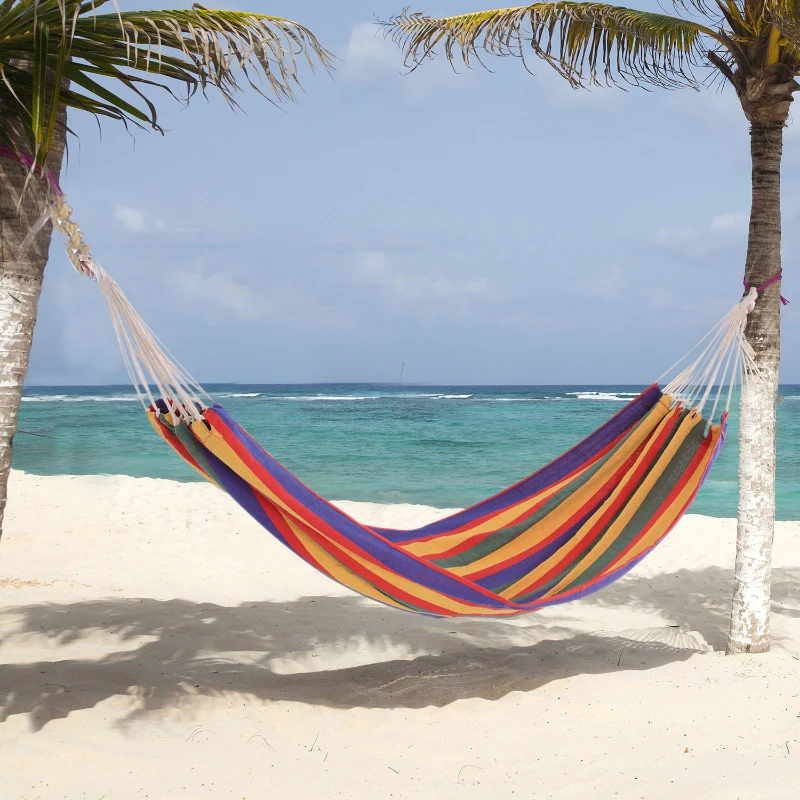 Outsunny 79"x40" Outdoor Hammock Bed Swing Chair, Patio Lounge Garden Camping Hiking Travel Hammock Only for Backyard, Garden