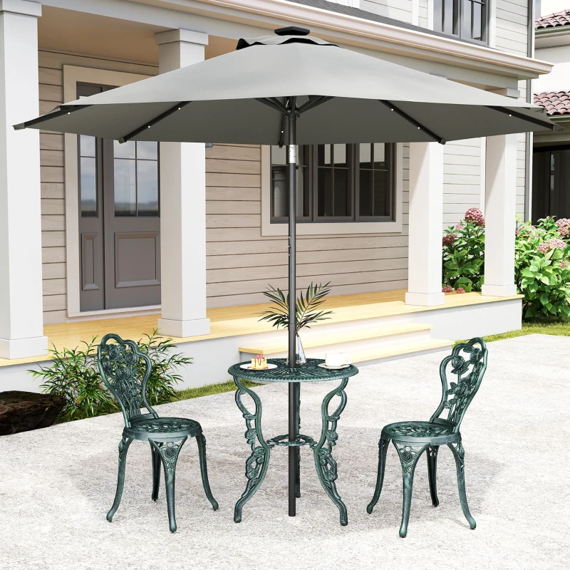 Outsunny 3 Pieces Patio Bistro Table and Chairs Antique Green
