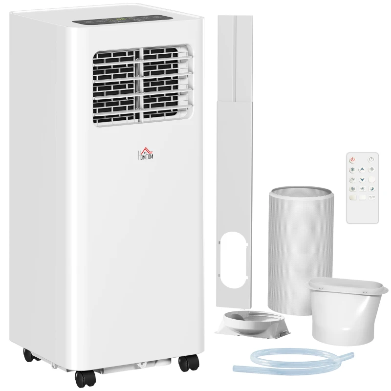 HOMCOM 8000 BTU Mobile Air Conditioner, 345 Sq. Ft., AC Unit with Dehumidifier, Sleep, 24H Timer On/Off, Window Kit, White