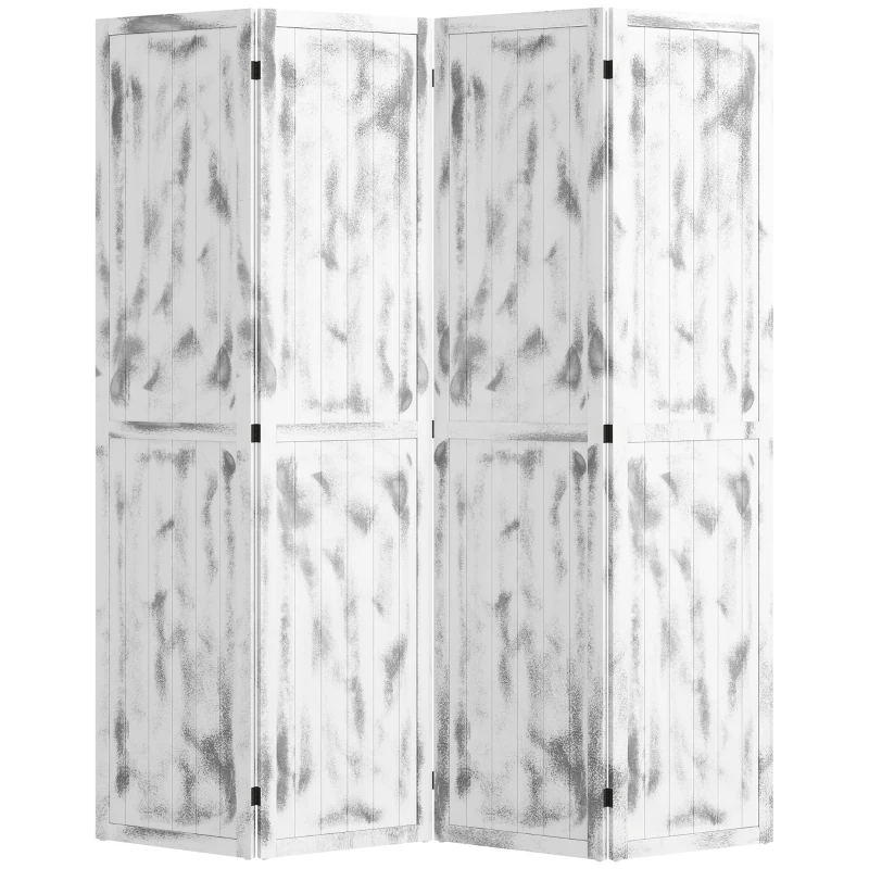 HOMCOM Screen Divider Room Divider Screen with Foldable Design for Indoor Bedroom Office 5.5' Rustic White