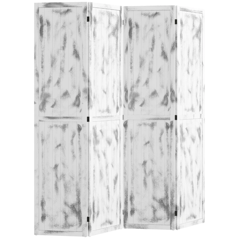 HOMCOM Screen Divider Room Divider Screen with Foldable Design for Indoor Bedroom Office 5.5' Rustic White