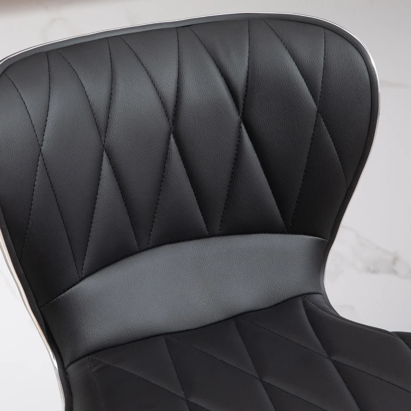 HOMCOM Counter Height Bar Stools Set of 2, Adjustable Height Bar Chairs with Swivel Seat, PU Leather Upholstery