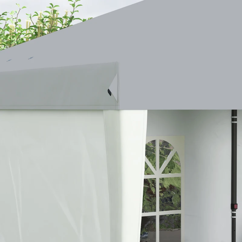 Outsunny 10' x 20' Pop Up Canopy Tent with 4 Sidewalls, Instant Gazebo with Carry Bag for Garden, Patio, White