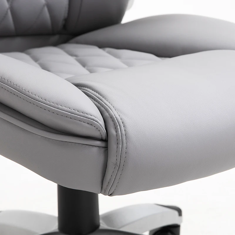 Vinsetto High Back 360° Swivel Ergonomic Home Office Chair with Flip Up Arms, Faux Leather Computer Desk Rocking Chair, Gray