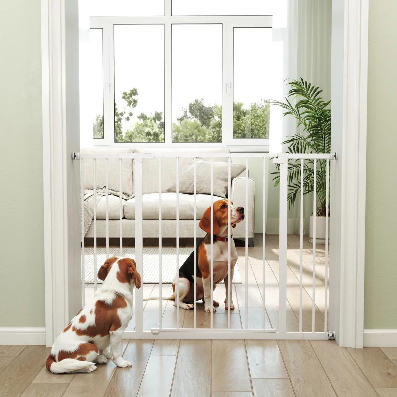 PawHut Pressure Fit Dog Gate Pet Barrier for stairs doorway, 29.9''- 42.1'' Width White