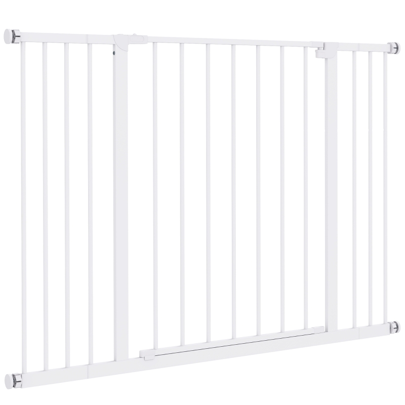 PawHut Pressure Fit Dog Gate Pet Barrier for stairs doorway, 29.9''- 42.1'' Width White