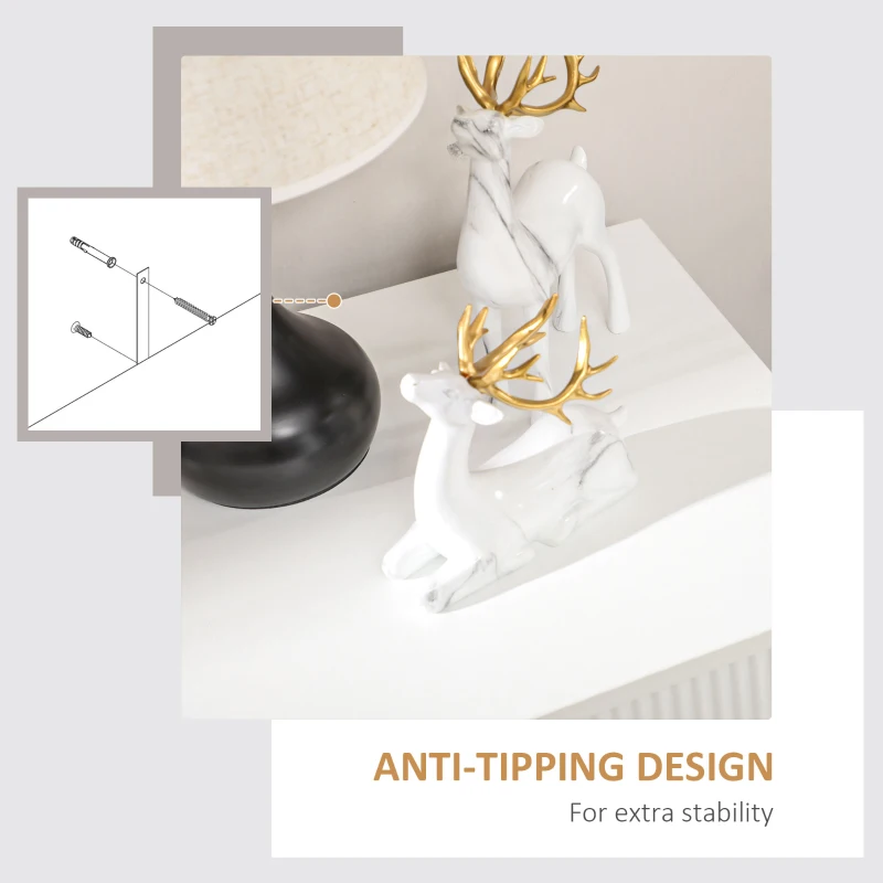 HOMCOM Drawer Chest, 3-Drawer Storage Cabinet Unit with Metal Legs for Living Room, 19.7"x15.7"x24.8", White