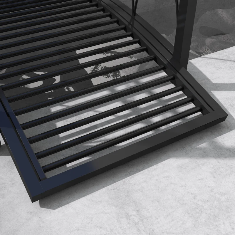 Outsunny 3.3' Metal Arch Zen Garden Pond Bridg with Safety Siderails for Stream, Fish Pond, Black