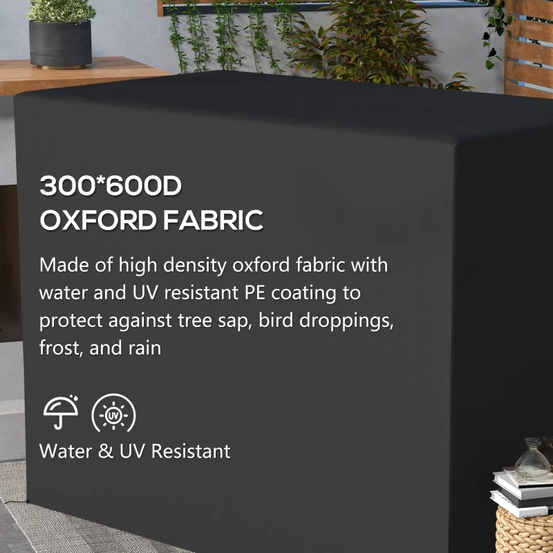 Outsunny 600D Oxford 3-Seater Patio Swing Cover Outdoor Swing Chair Cover Rain Protection Waterproof Anti-UV, Dark Gray