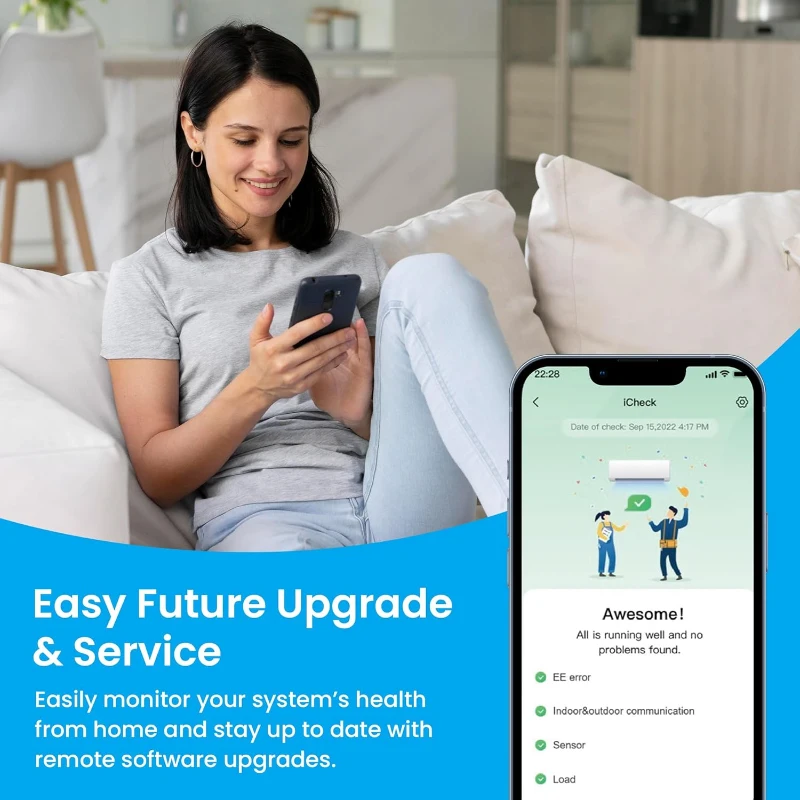 Senville 9000 BTU LETO Series Mini Split Air Conditioner with Heat Pump, Inverter, Alexa Compatibility, Installation Kit Included, White