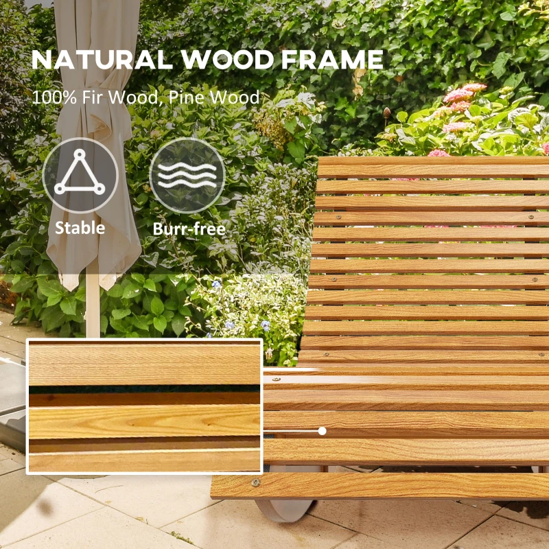 Outsunny Outdoor Rocking Chair w/ Slatted Seat, Wooden Rocking Chair, 51.25" x 23.5" x 23.5", Teak