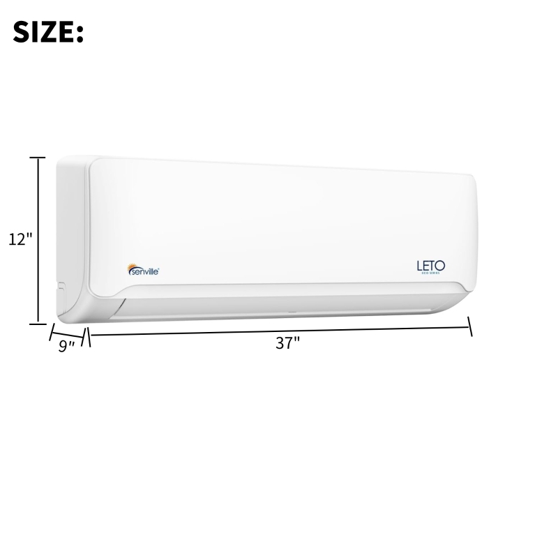 Senville 9000 BTU LETO Series Mini Split Air Conditioner with Heat Pump, Inverter, Alexa Compatibility, Installation Kit Included, White