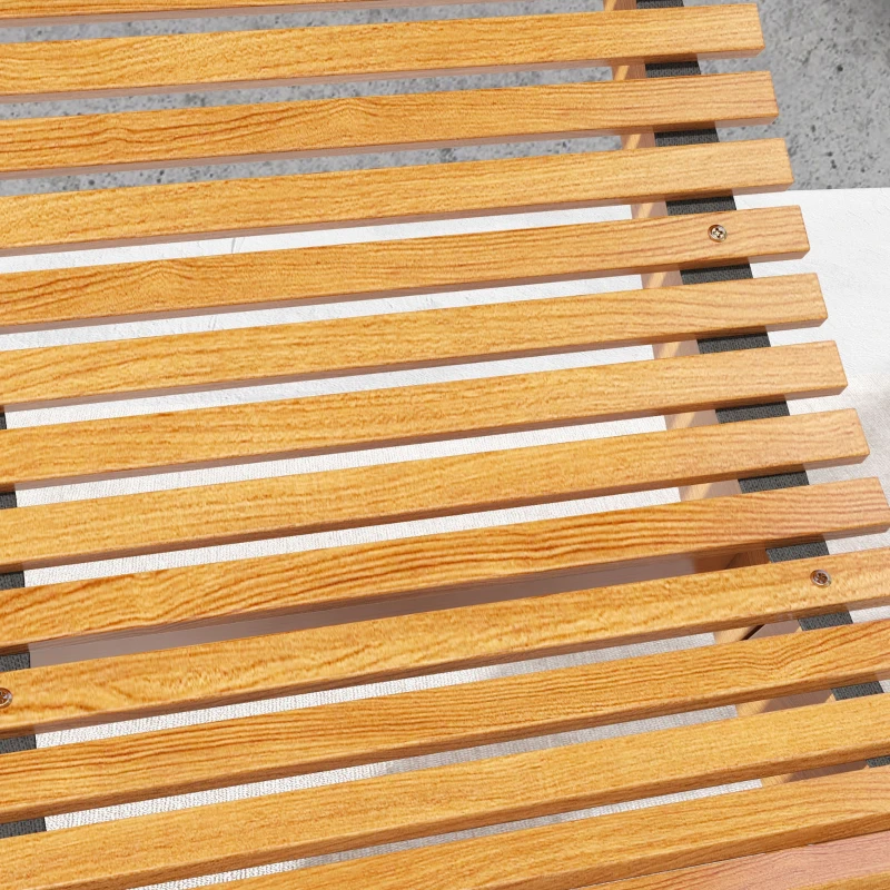 Outsunny Outdoor Rocking Chair w/ Slatted Seat, Wooden Rocking Chair, 51.25" x 23.5" x 23.5", Teak
