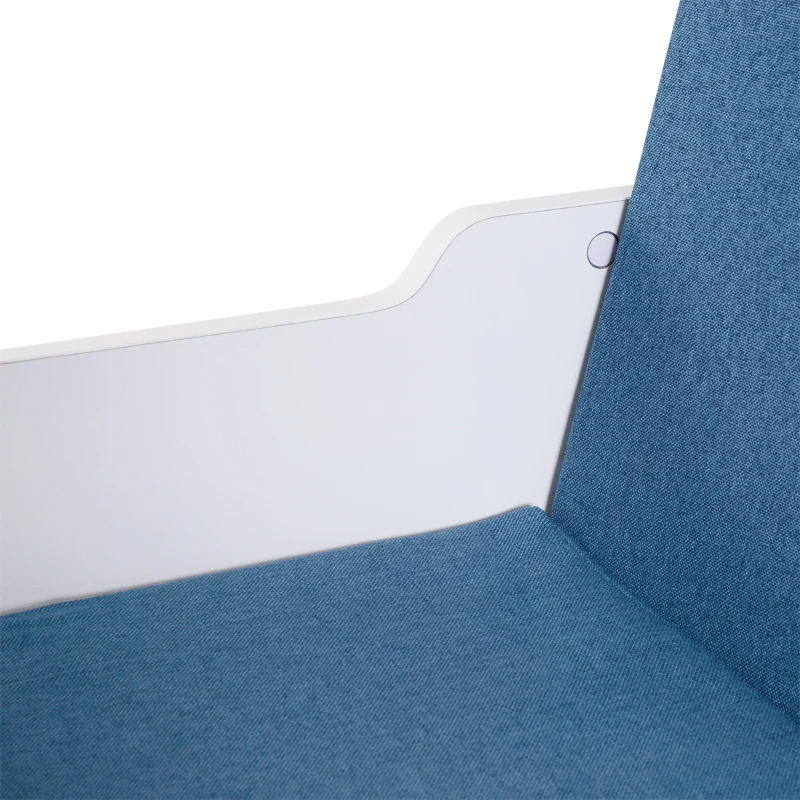 HOMCOM 6-Cubby Bookcase with Seat Cushion, Cube Storage Shelf with Reading Nook for Home Office, Study, Blue