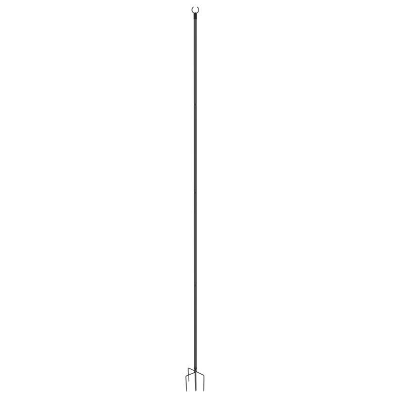 Outsunny 2 Pack of 10' String Light Poles, Steel Hanging Lighting Stand for Patio, Backyard, Deck, Wedding, Party, Black