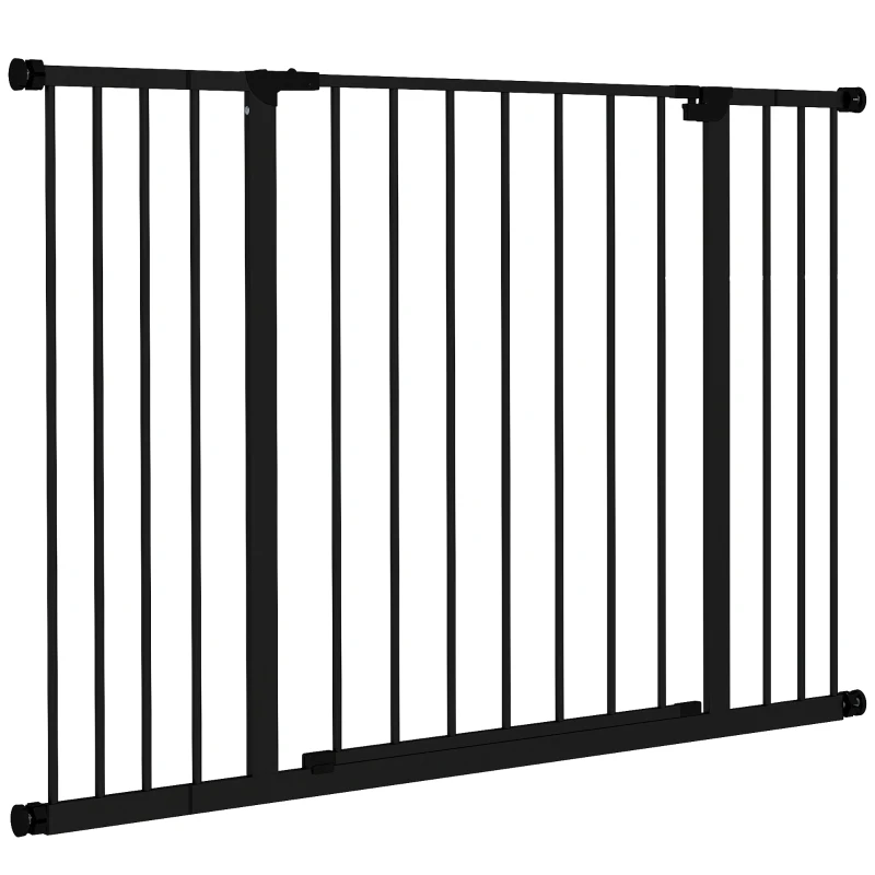 PawHut Pressure Fit Dog Gate Pet Barrier for stairs doorway, 29.9''- 42.1'' Width Black