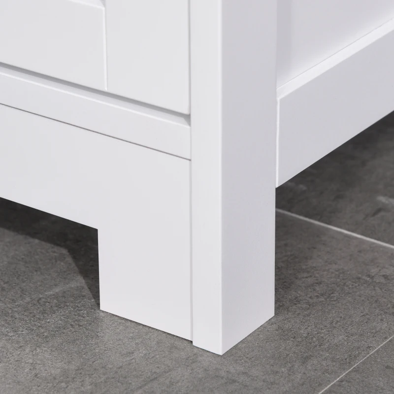 kleankin Modern Bathroom Floor Cabinet, Free Standing Storage Cabinet, Linen Cabinet with Drawer and Adjustable Shelf, White