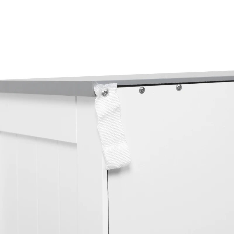 kleankin Bathroom Floor Cabinet, Freestanding Linen Cabinet, Storage Cabinet with 2 Drawers, Double Doors, Adjustable Shelf, White