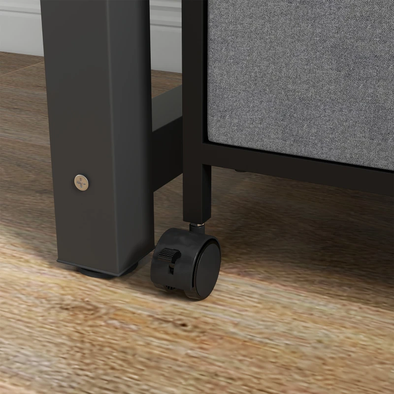 Vinsetto Vertical Filing Cabinet, Mobile File Cabinet with 2 Non-woven Fabric Drawers, Hanging Bars for Letter Size, Industrial Printer Stand for Home Office, Dark Grey