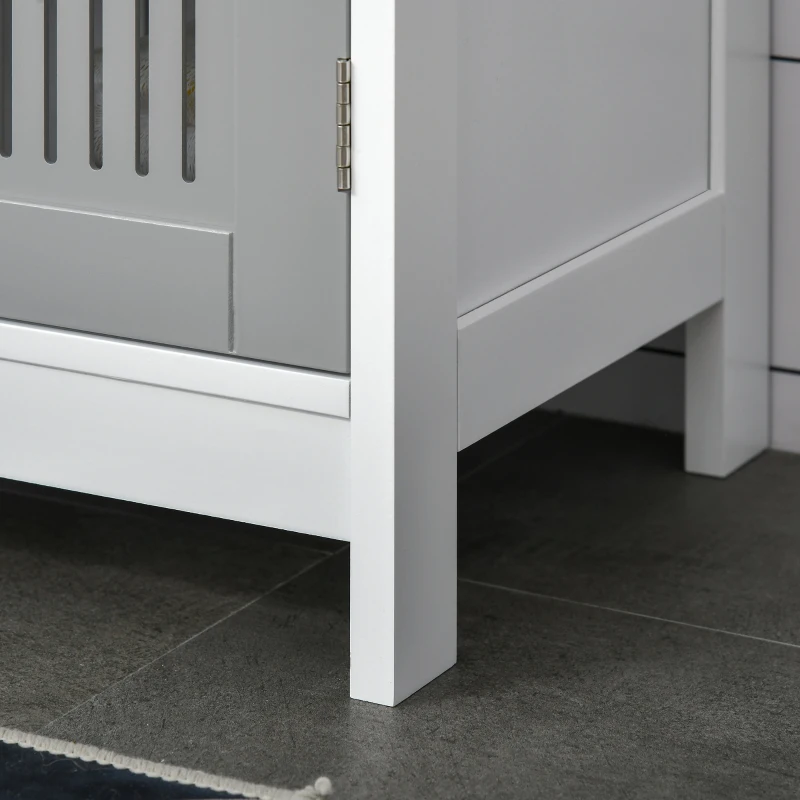 kleankin Under Sink Pedestal Storage Bathroom Cabinet, Gray White